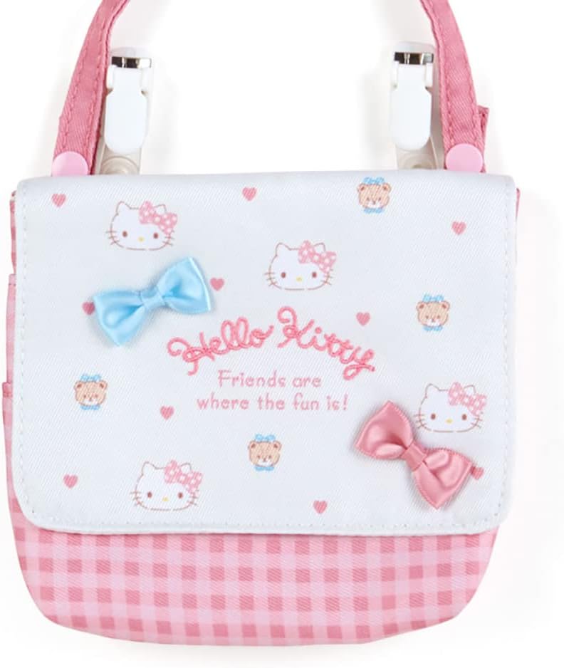 Sanrio 938041 Shoulder Pocket Pouch, 3 Pockets, 1 Open Pocket, Pink, Clip, Name Space, Hello Kitty
