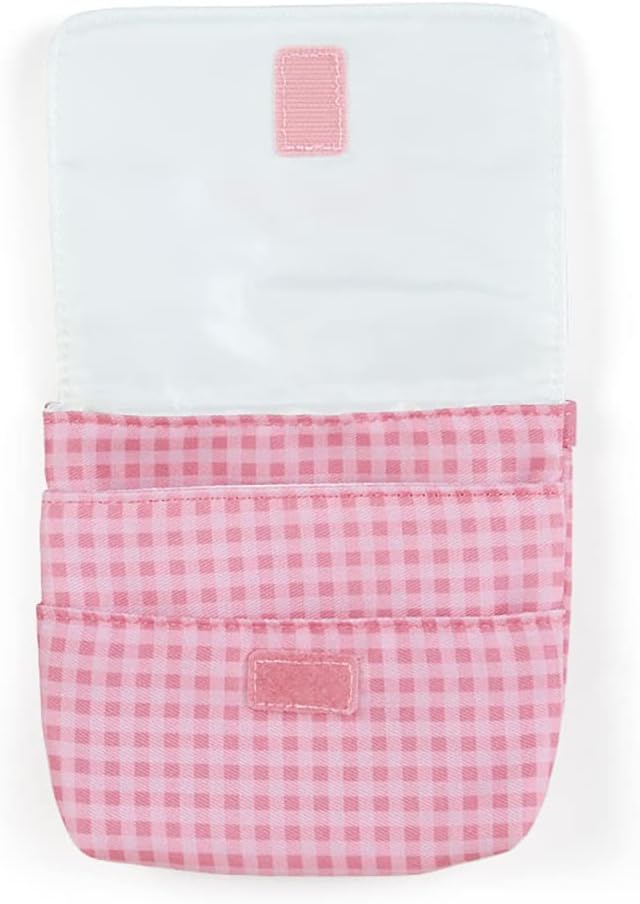 Sanrio 938041 Shoulder Pocket Pouch, 3 Pockets, 1 Open Pocket, Pink, Clip, Name Space, Hello Kitty