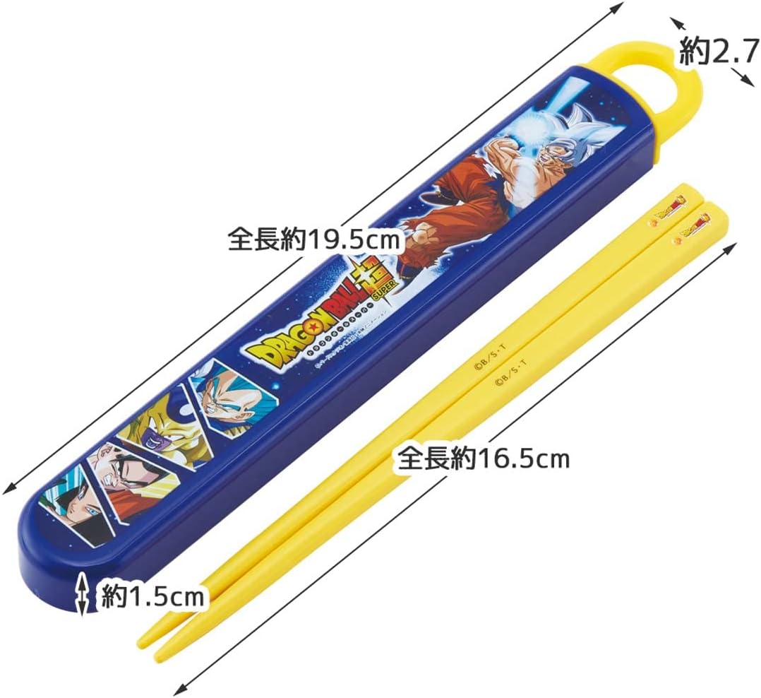 Skater ABS2AMAG-A Dragon Ball Super 23 Chopsticks Case Set, 6.5 inches (16.5 cm), Antibacterial, Made in Japan