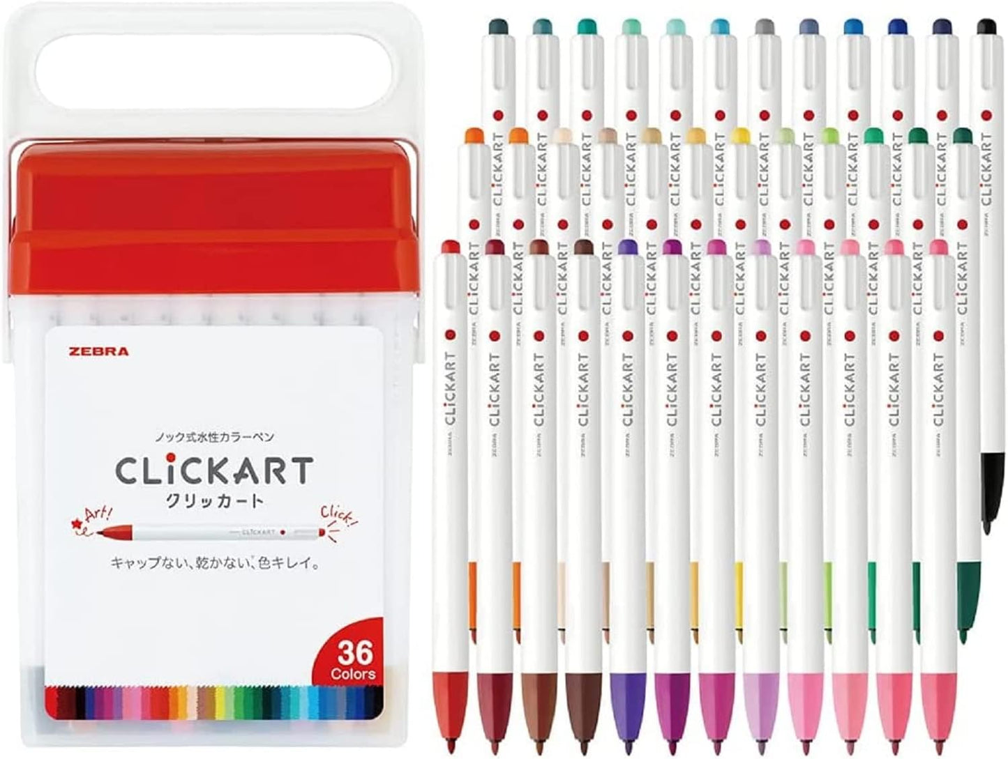 Zebra WYSS22-36C-N Clickert 36 Colors with Case