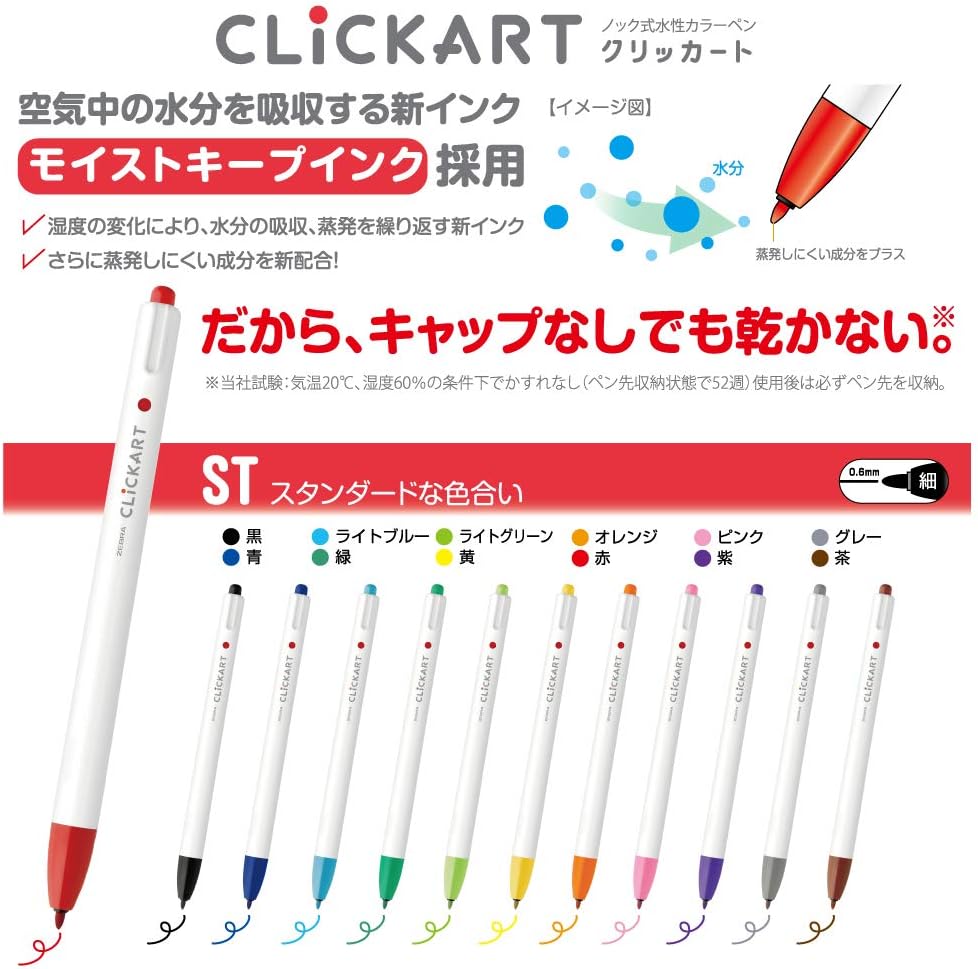 Zebra WYSS22-36C-N Clickert 36 Colors with Case