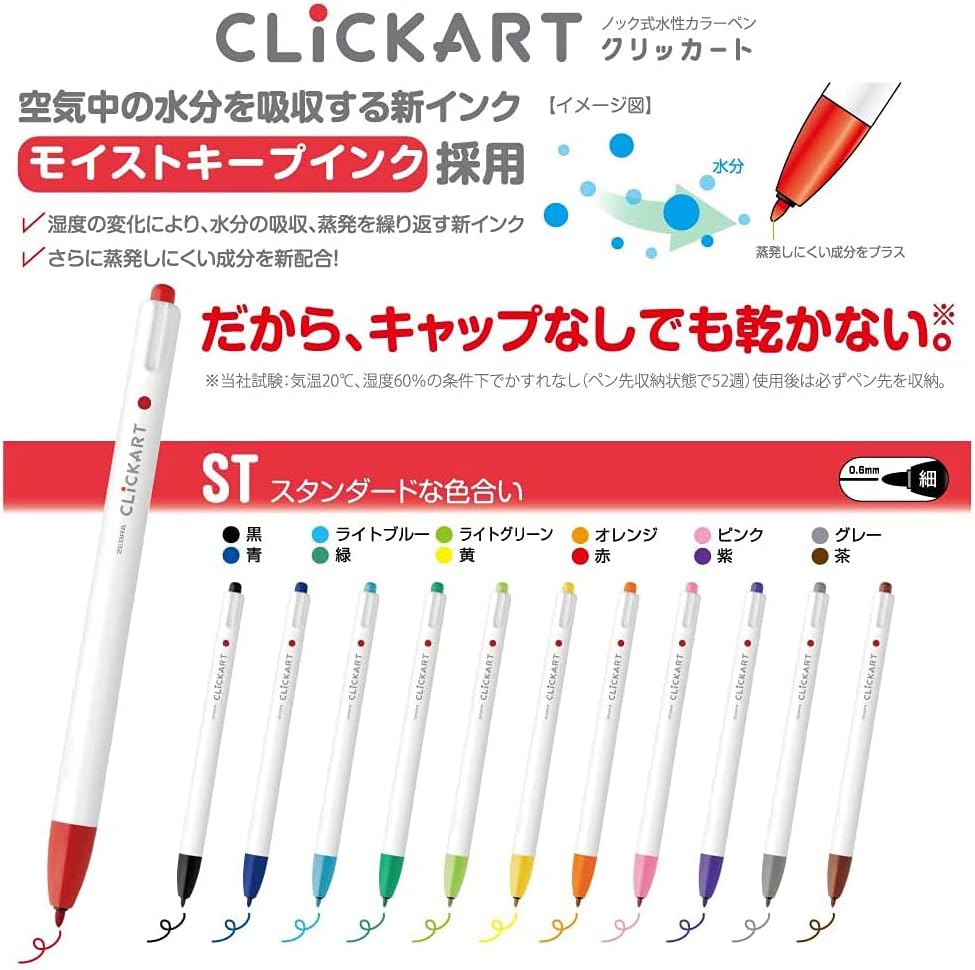 Zebra WYSS22-36C-N Clickert 36 Colors with Case