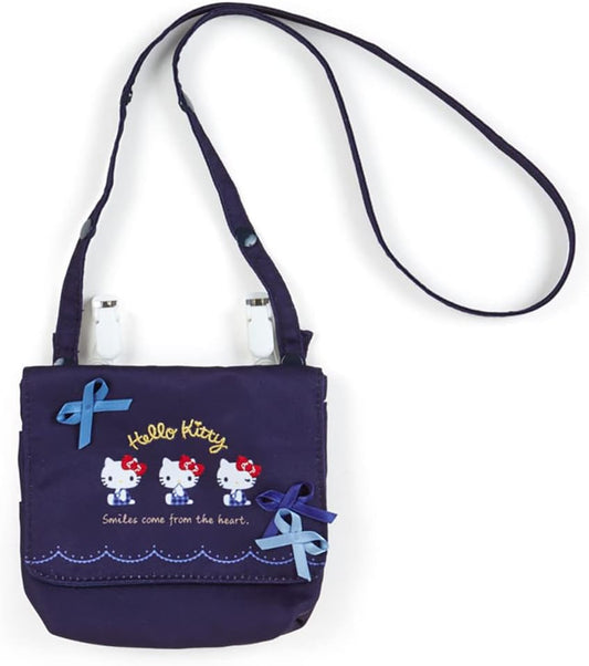 Sanrio 938033 Shoulder Pocket Pouch, 3 Pockets, 1 Open Pocket, Clip, Name Space, Navy, Hello Kitty, Hello Kitty, Character, 938033