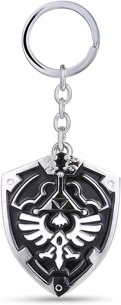 Szhi' Zelda Keychain Helia Shield Key Chain Link Sword Key Accessory Zel da Strap Pendant (B)