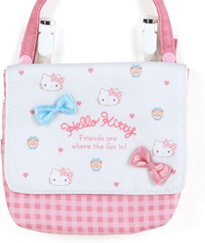 Sanrio 938041 Shoulder Pocket Pouch, 3 Pockets, 1 Open Pocket, Pink, Clip, Name Space, Hello Kitty