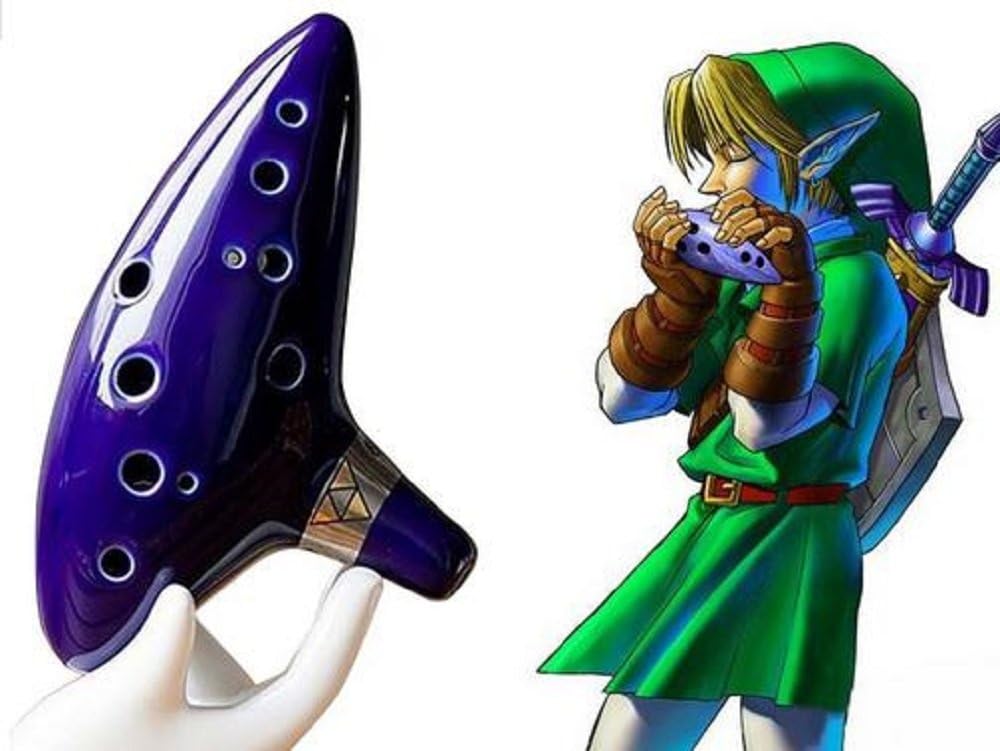 The Legend of Zelda Ocarina of Space-Time 12 Hole Ocarina Alto C Blue with Stand
