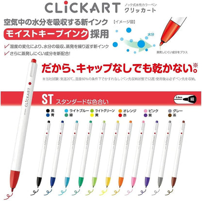 Zebra WYSS22-36C-N Clickert 36 Colors with Case